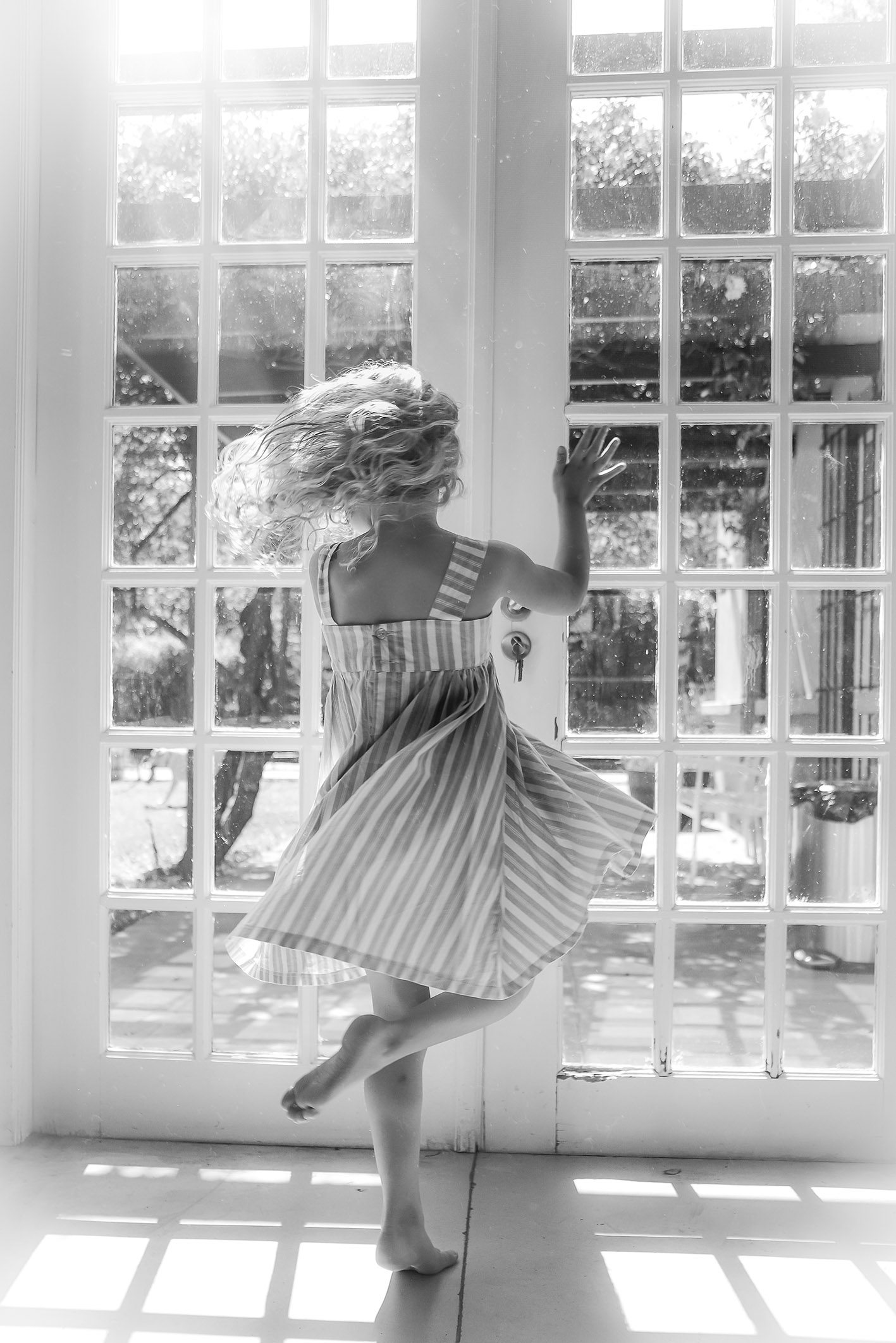 dancing in the window